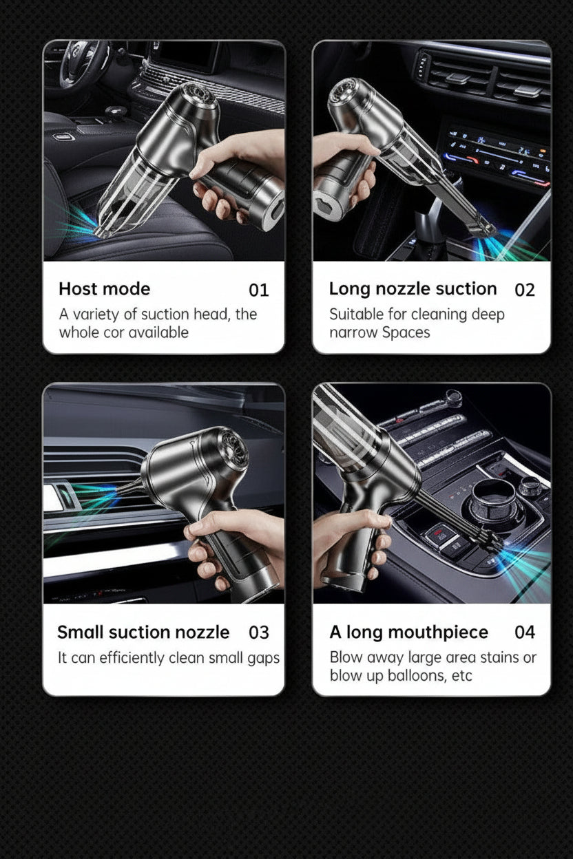 Car Mounted Mini Wireless Vacuum Cleaner for Both Dry And Wet Use, High-Power Portable High Suction  - Brushless Motor
